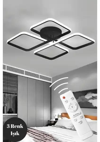 Elektroyou Novem Siyah Plafonyer Modern Tasarım ve Uzun Ömürlü LED Teknolojisiyle Dekoratif Aydınlatma