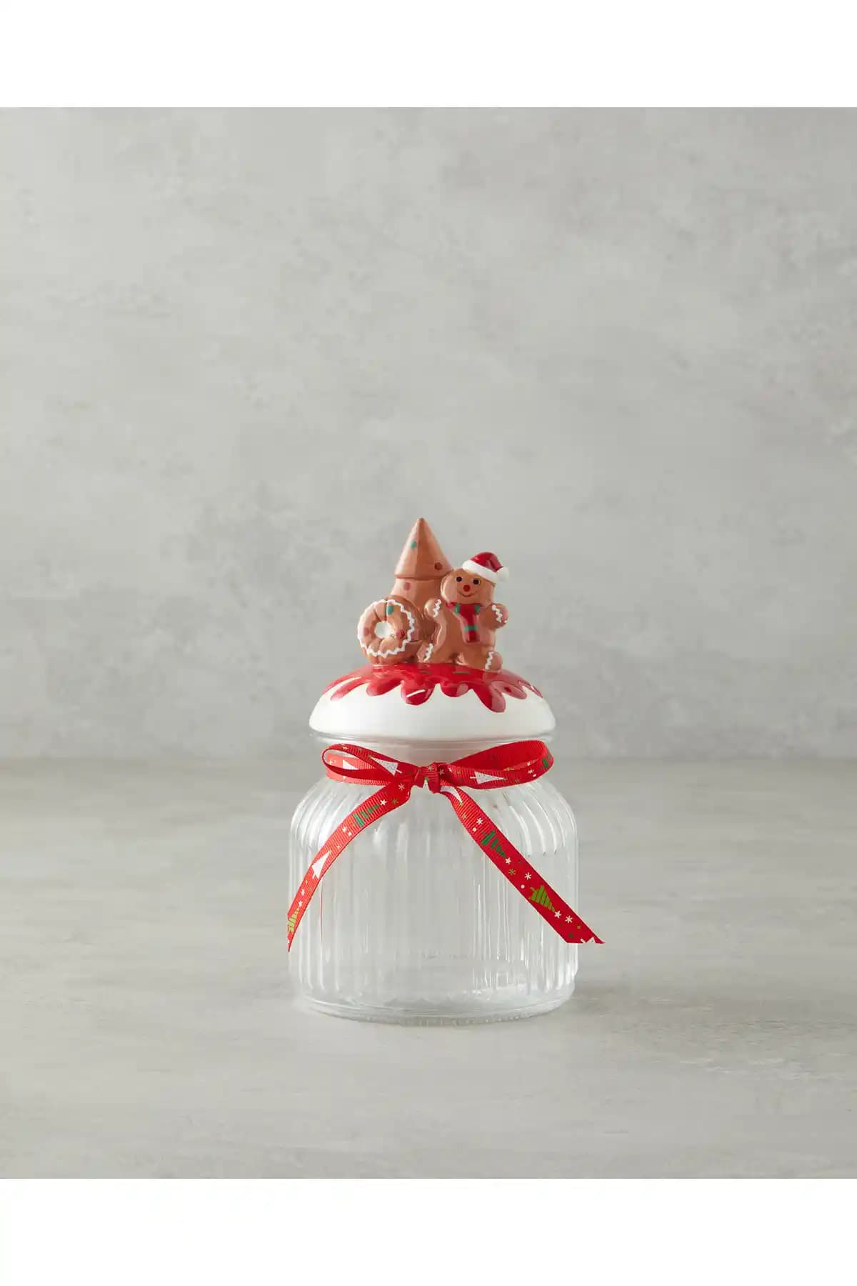 English Home Ginger Man Cam Kavanoz 950 ml Beyaz ve Kırmızı Renk Seçenekleriyle Modern Mutfaklar İçin