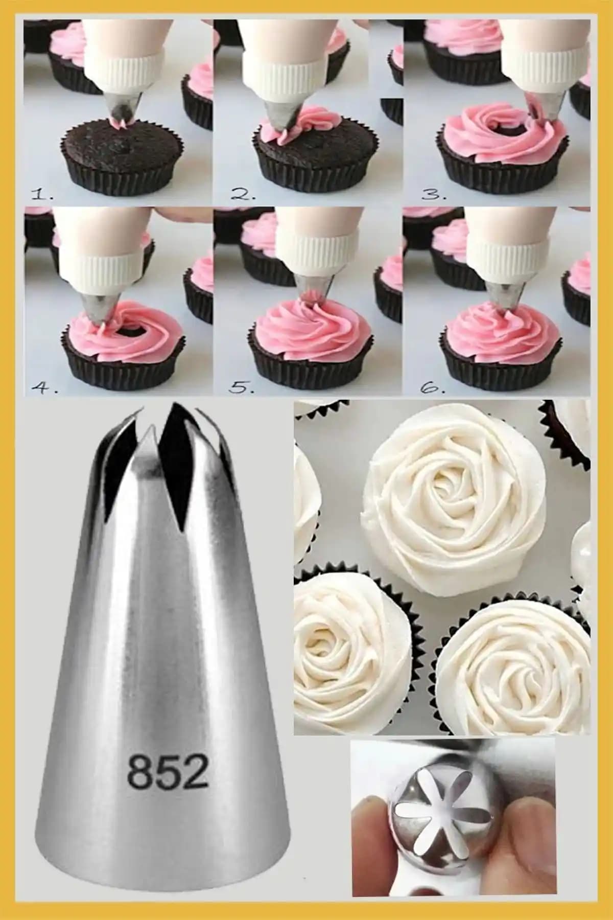 ENJOYPEPERON Paslanmaz Çelik Krema Sıkma Ucu ve Şanti Torbası Seti Detayları