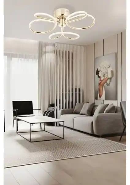 Eray Aydınlatma 1130-3 Gold LED Avize: Modern ve Şık Tasarım ile Geniş Alanlara Uygun