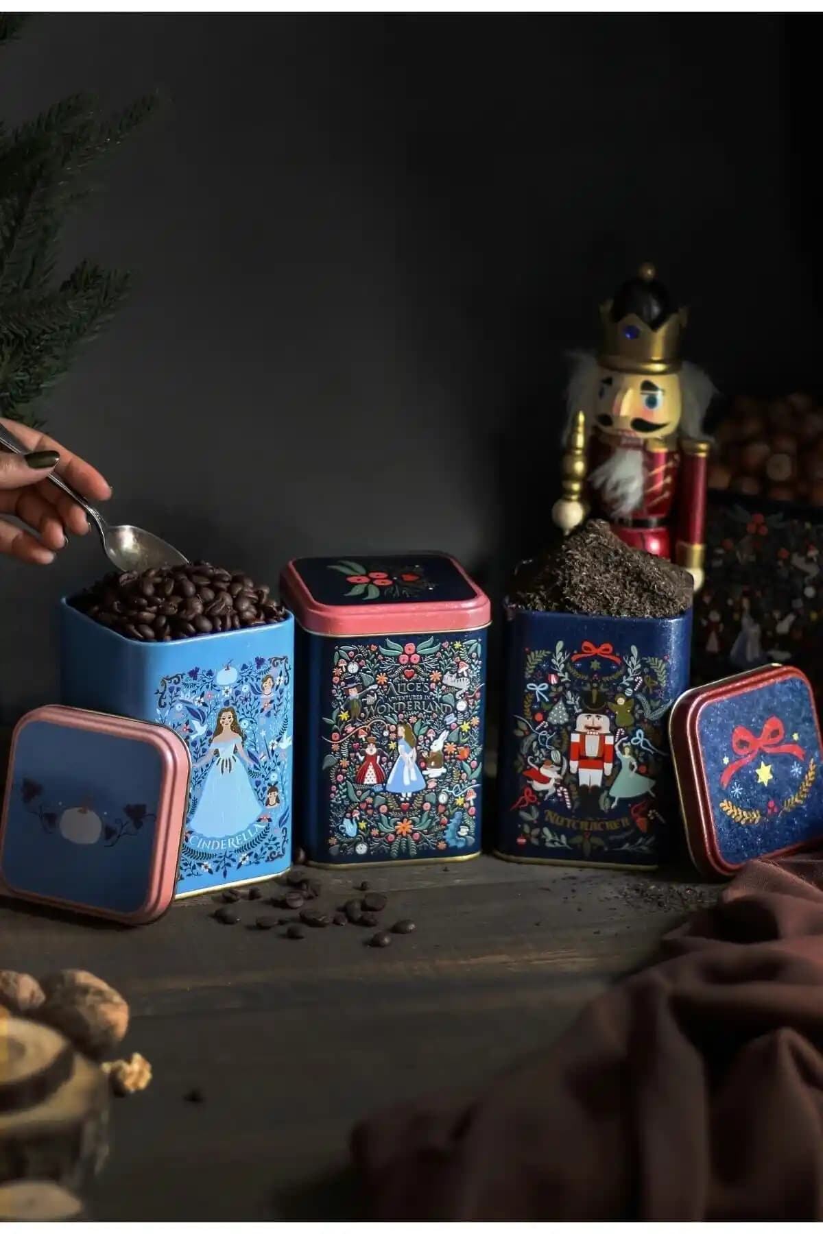 Evle Erb25u8 Kare Metal Saklama Kabı Seti 87x87x125 mm 3'lü dayanıklı ve şık mutfak düzeni çözümü