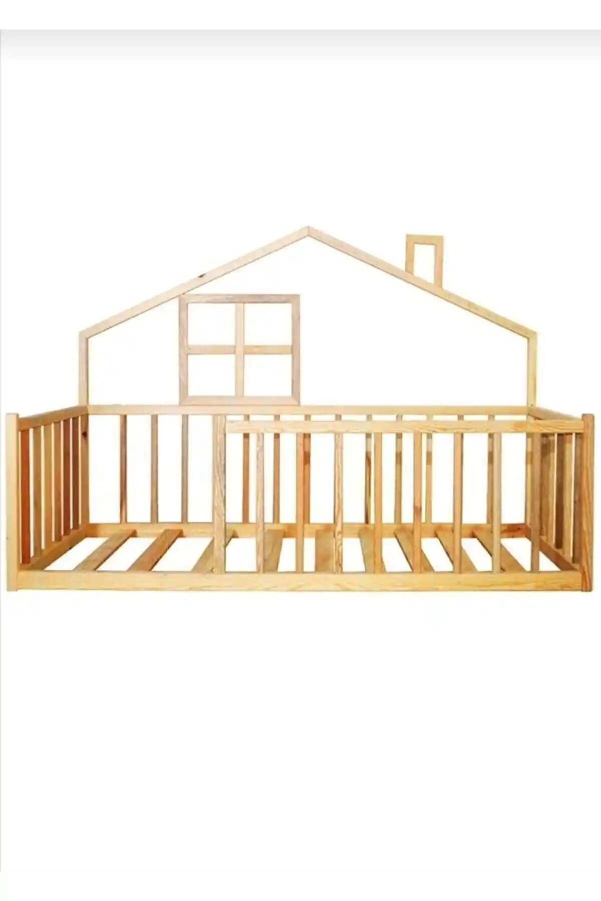 Evli Unisex Montessori Bebek ve Çocuk Karyolası: Doğal Ahşap ve Güvenli Tasarım