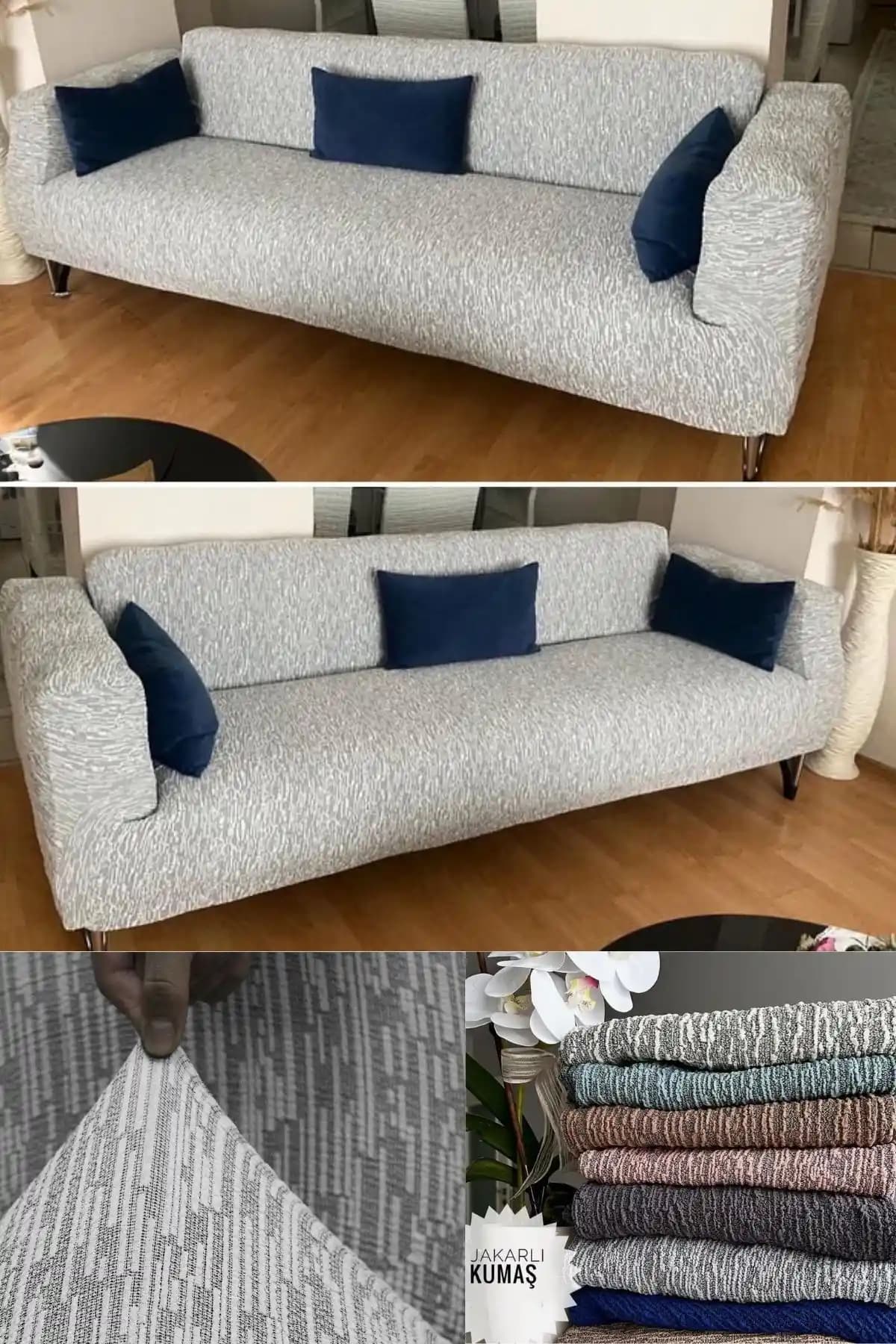 Faiend Düz Jakarlı 3 Kişilik Kanepe Örtüsü Modern ve Dayanıklı Tasarım Özellikleri