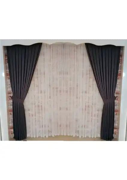 Figen Perde Koyu Gri Kadife Fon Perde Modern ve Dayanıklı Tasarım Özellikleri