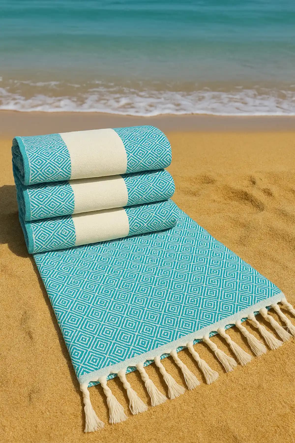 Geleneksel Türk Motifleriyle Modern Tasarıma Sahip %100 Doğal Pamuk Peştemal