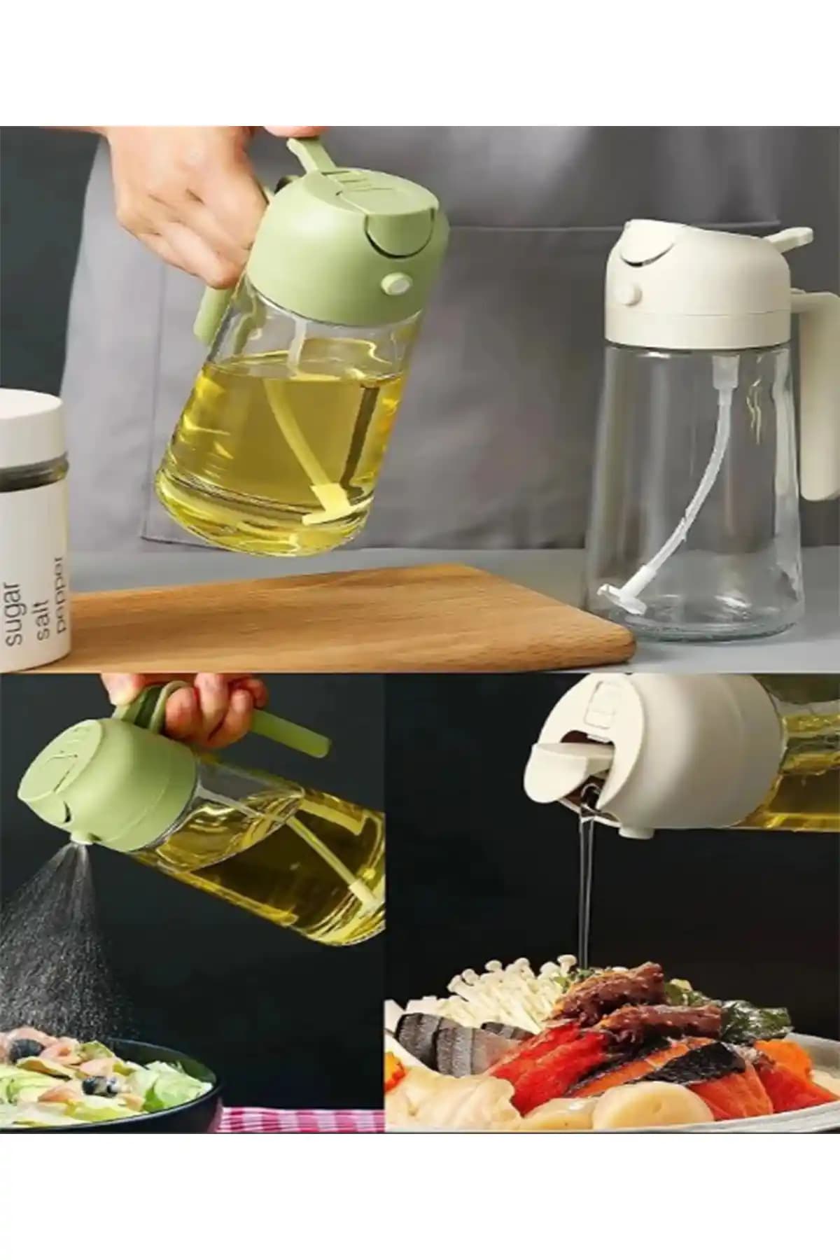 Genel Markalar Cam Çift Fonksiyonlu Yağdanlık ve Sıvıyağ Şişesi: Modern ve Pratik Mutfak Gereci