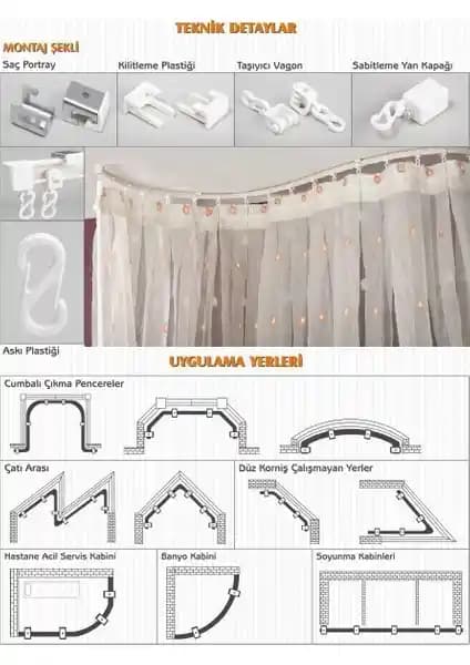 Görgün Esnek Oryantal Kıvrılıp Bükülen ve İzen Alüminyum Perde Rayı Karşılaştırması