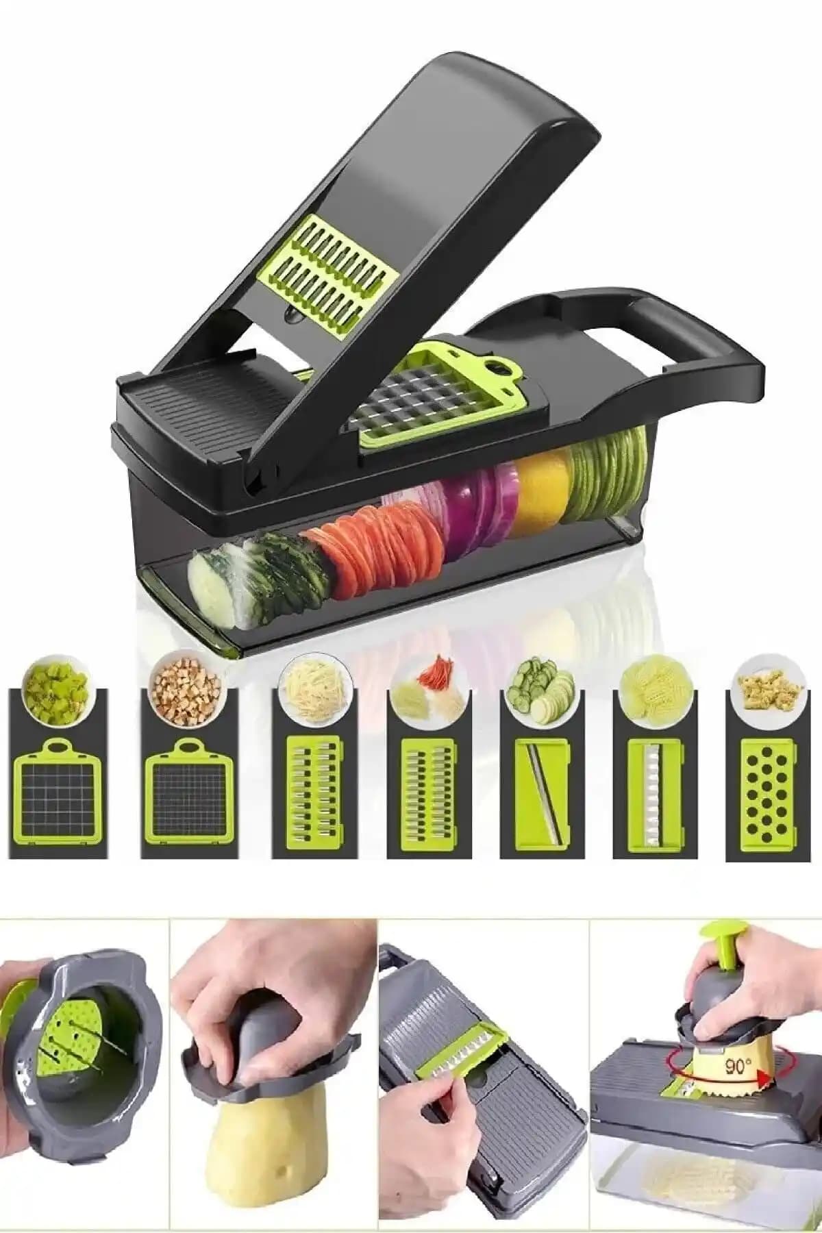 Hermoni 13 Parça Hazneli Sebze Doğrayıcı ve Kesici Seti: Çok Fonksiyonlu Mutfak Çözümü