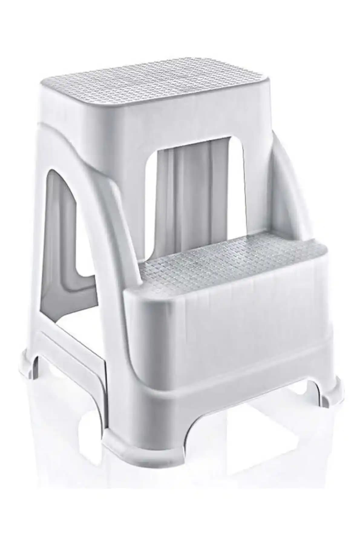 HOBBY LİFE Büyük Boy 2 Basamaklı Plastik Merdiven Tabureleri Güvenli ve Estetik Kullanım İçin