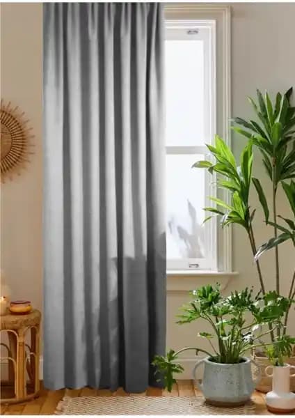 Home Color Açık Gri Kadife Dokulu Fon Perde: Modern ve Şık İç Mekan Dekorasyonu İçin Uygun