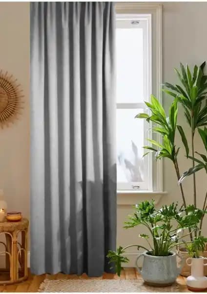 Home Color Açık Gri Petek Kadife Dokulu Fon Perde: Şık ve Fonksiyonel Modern Tasarım