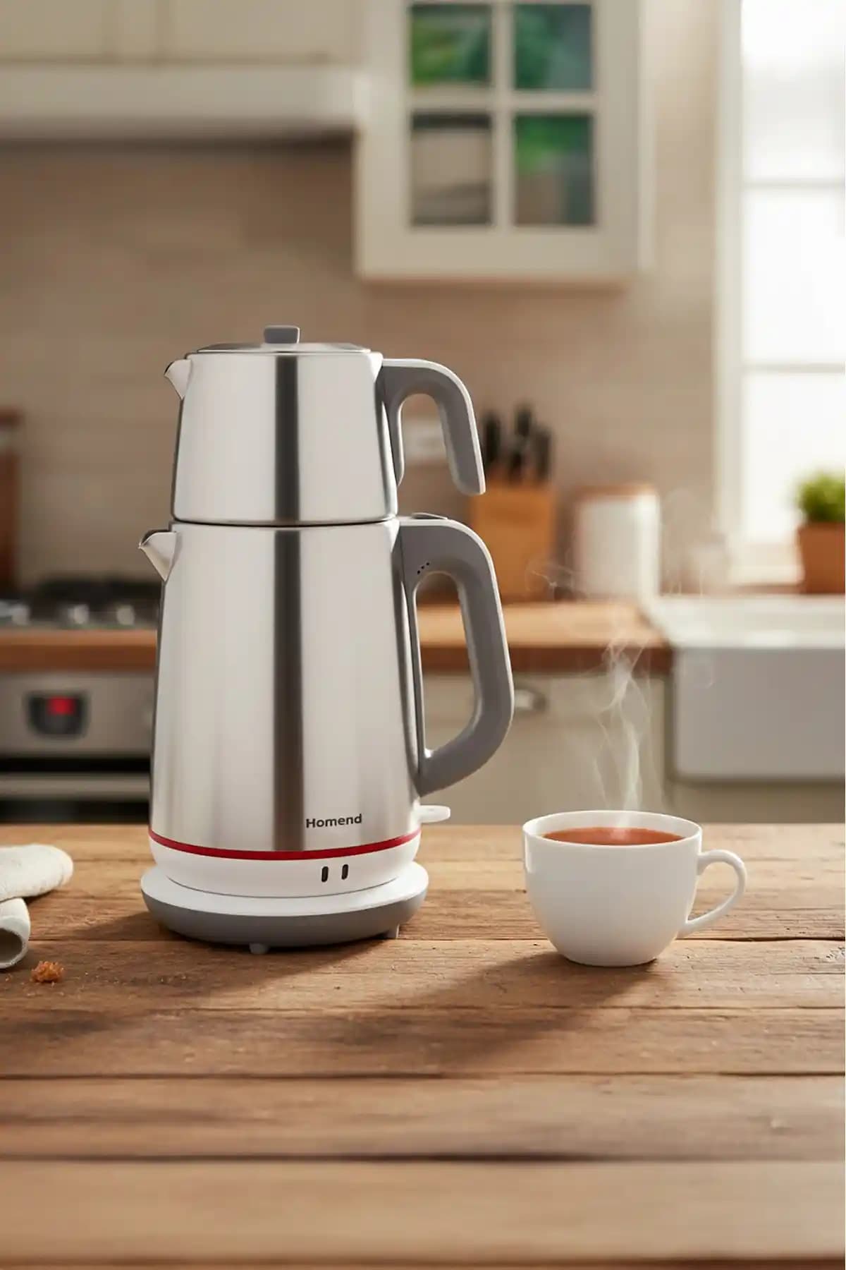 HOMEND Royaltea 1710h Inox Çay Makinesi: Modern Tasarım ve Çok Fonksiyonlu Kullanım