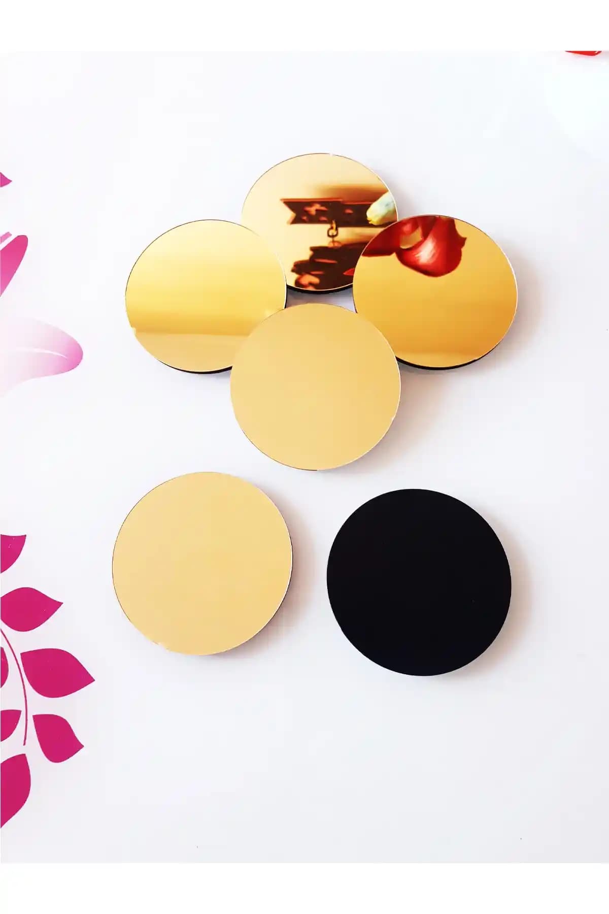 HYL Tarzı Gold Pleksi Bardak Altlığı Seti Modern ve Şık Tasarım ile Koruma Sağlar