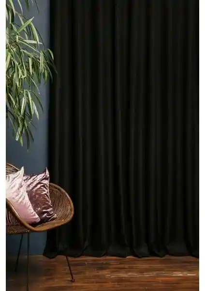 İ.D İpek Dokuma Siyah Termal Blackout Perde: Güneş Işığını Engelleyen Modern ve Dayanıklı Tasarım