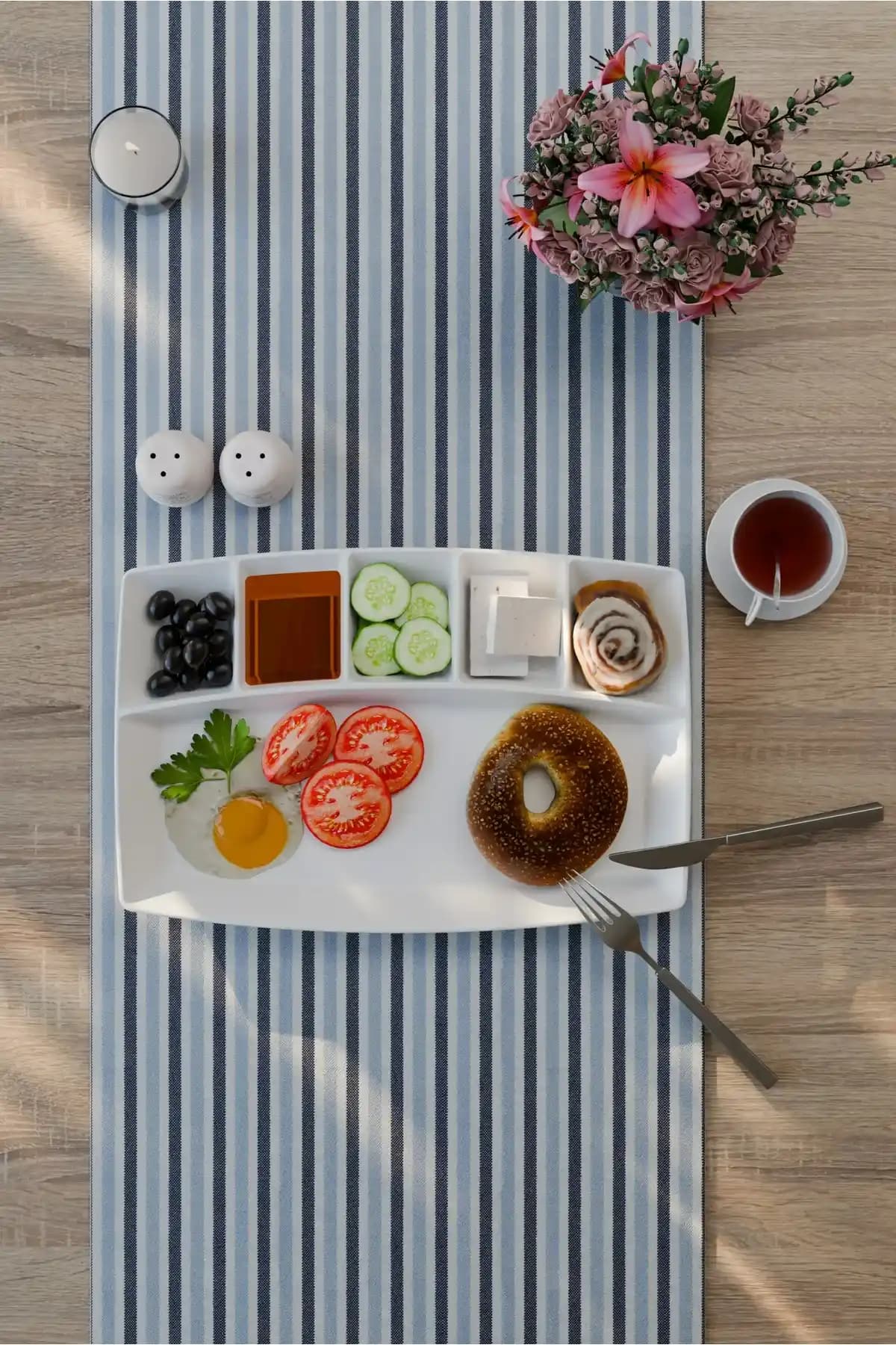 INNOX 6 Bölmeli Polikarbon Kahvaltı Tabağı Modern ve Dayanıklı Sunum Çözümü