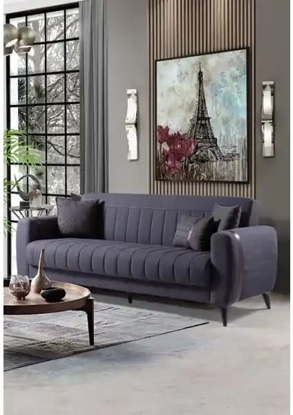 İpek Mobilya Majör 3'lü Kanepe Koyu Gri Modern Tasarım ve Fonksiyonellik