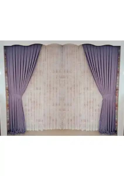 Kadife Lila Renk Fon Perde Çift Kanat Tasarımı ve Dayanıklılığıyla Öne Çıkıyor