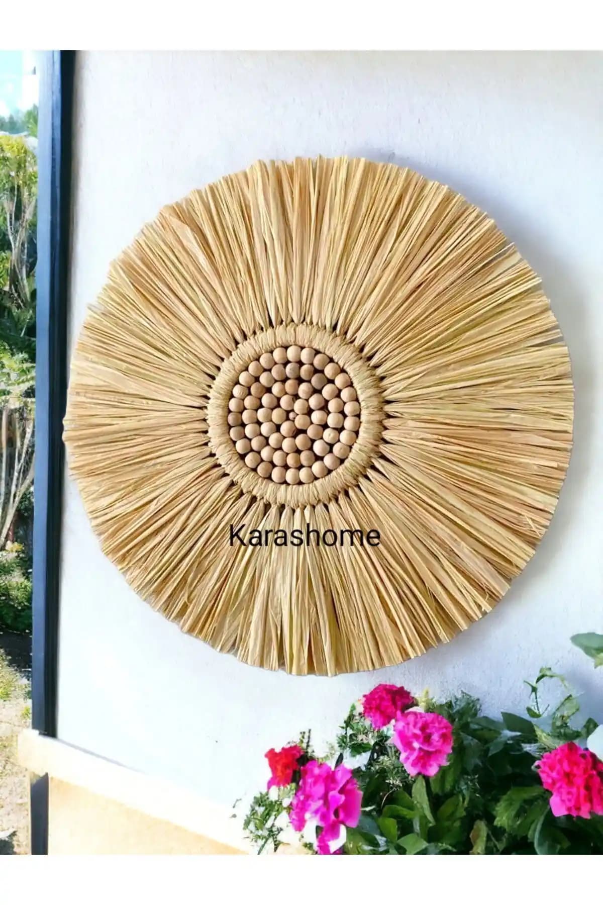 Kara.Shome Rafya El Emeği Duvar Süsü Doğal ve Bohem Tarzın Şıklığını Yansıtır