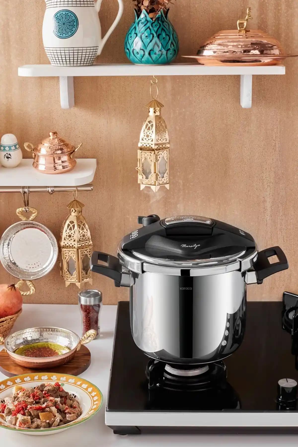 Karaca Marsilya Indüksiyon Tabanlı Düdüklü Tencere 7 Litre Paslanmaz Çelik Güvenli Kullanım