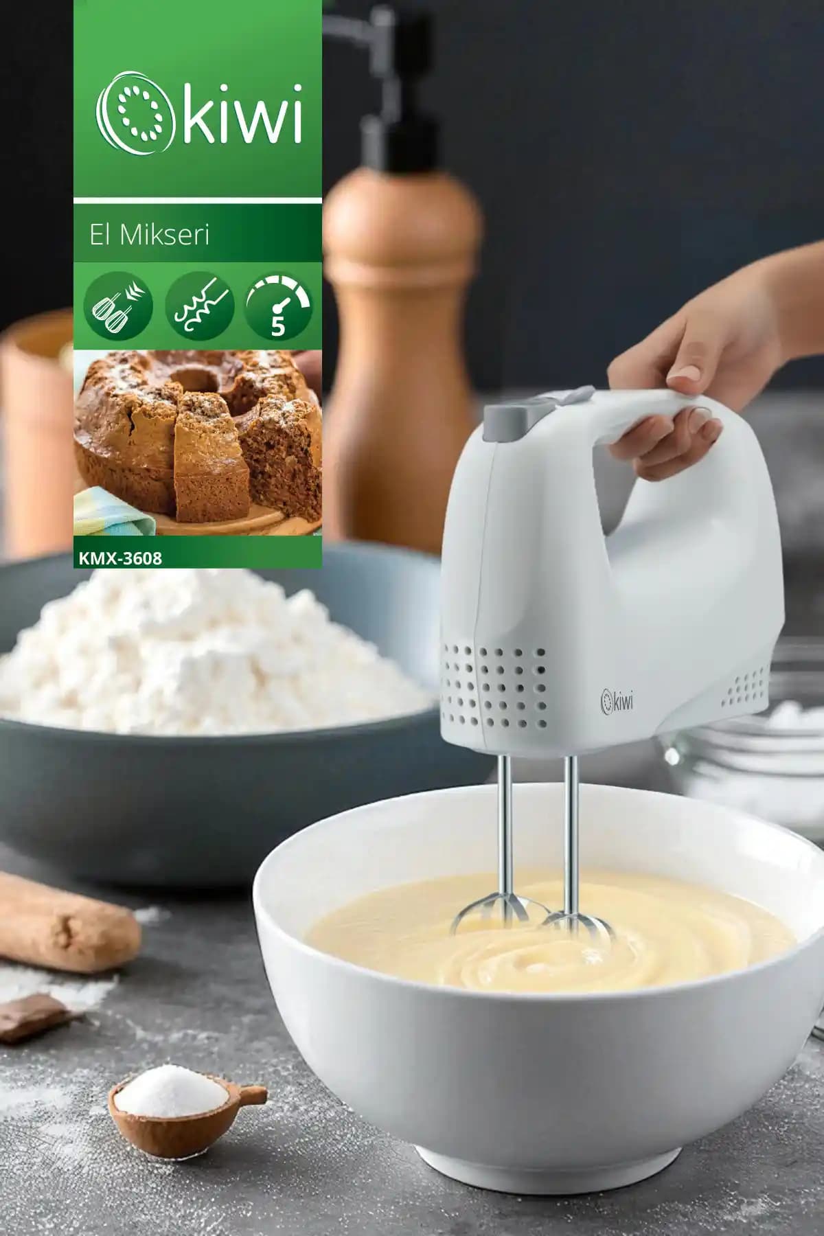 Kiwi KMX-3608 El Mikseri: Çok Yönlü ve Pratik Mutfak Yardımcısı