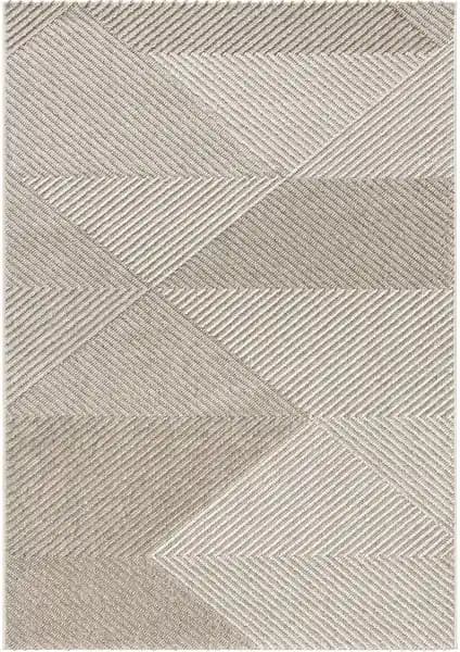 Koza Halı Retro Krem Bej Halı 19270A Modern ve Dayanıklı Dekoratif Halı