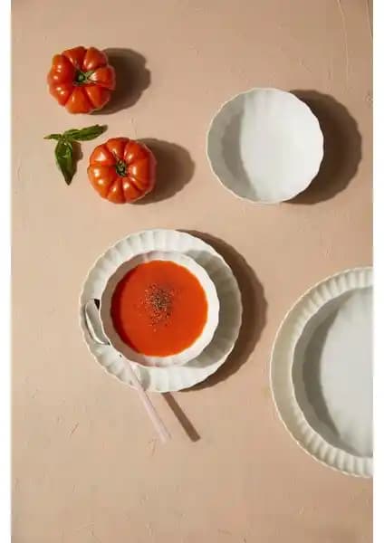 Kütahya Porselen Bone Luz Form 52 Parça Yemek Takımı Modern ve Dayanıklı Tasarım