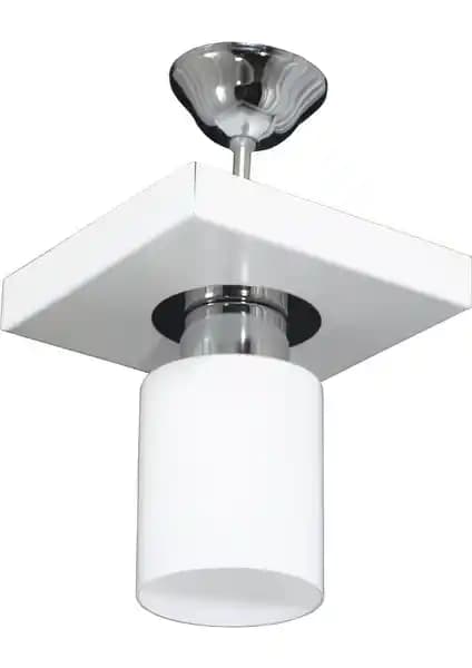 Lambadar Tekli Kare Tepsi Beyaz: Modern İç Mekanlar İçin Estetik ve Güvenilir Aydınlatma Çözümü