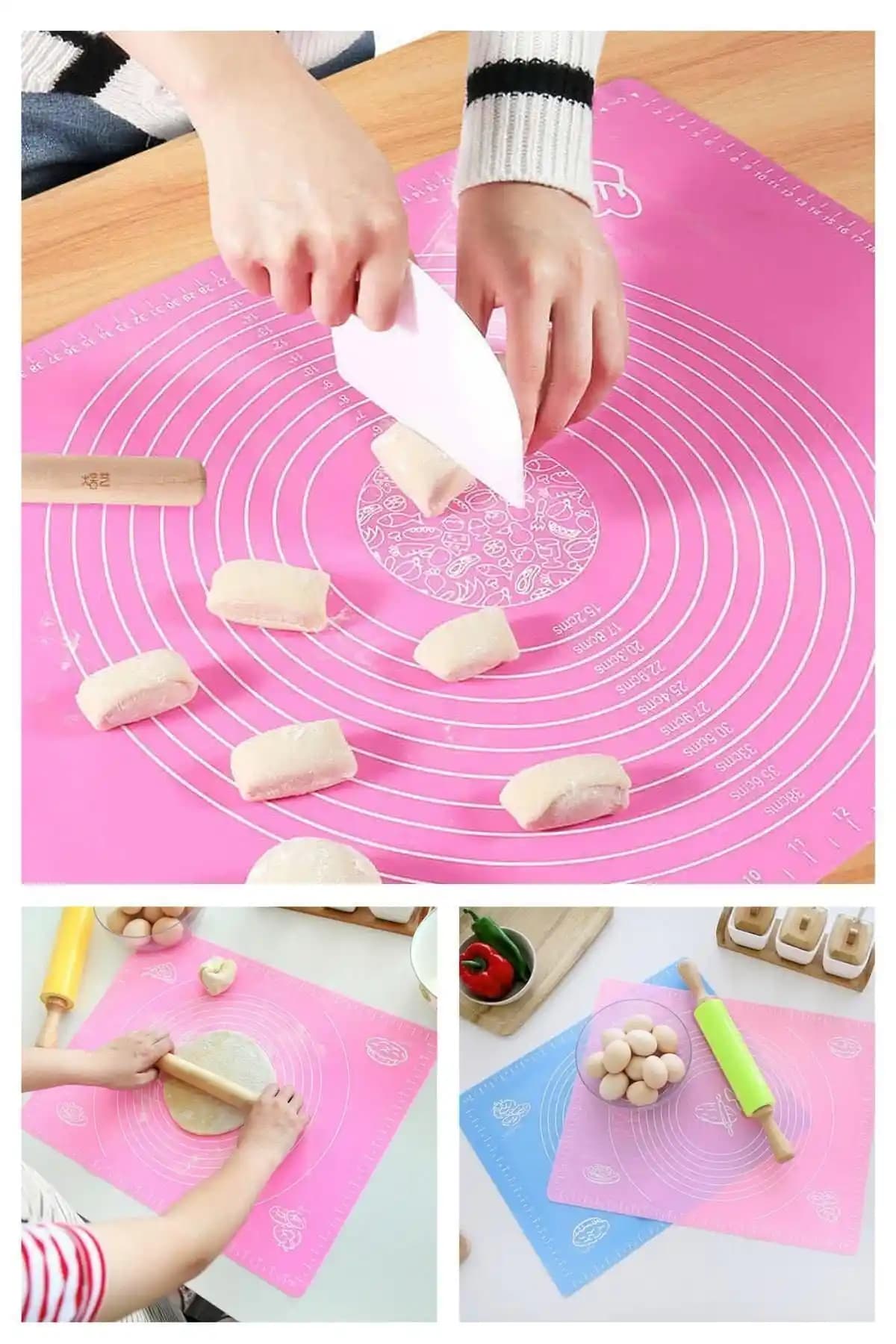Lilya Home Pembe 45x65 cm Silikon Hamur Açma Matı: Dayanıklı ve Pratik Mutfak Gereci