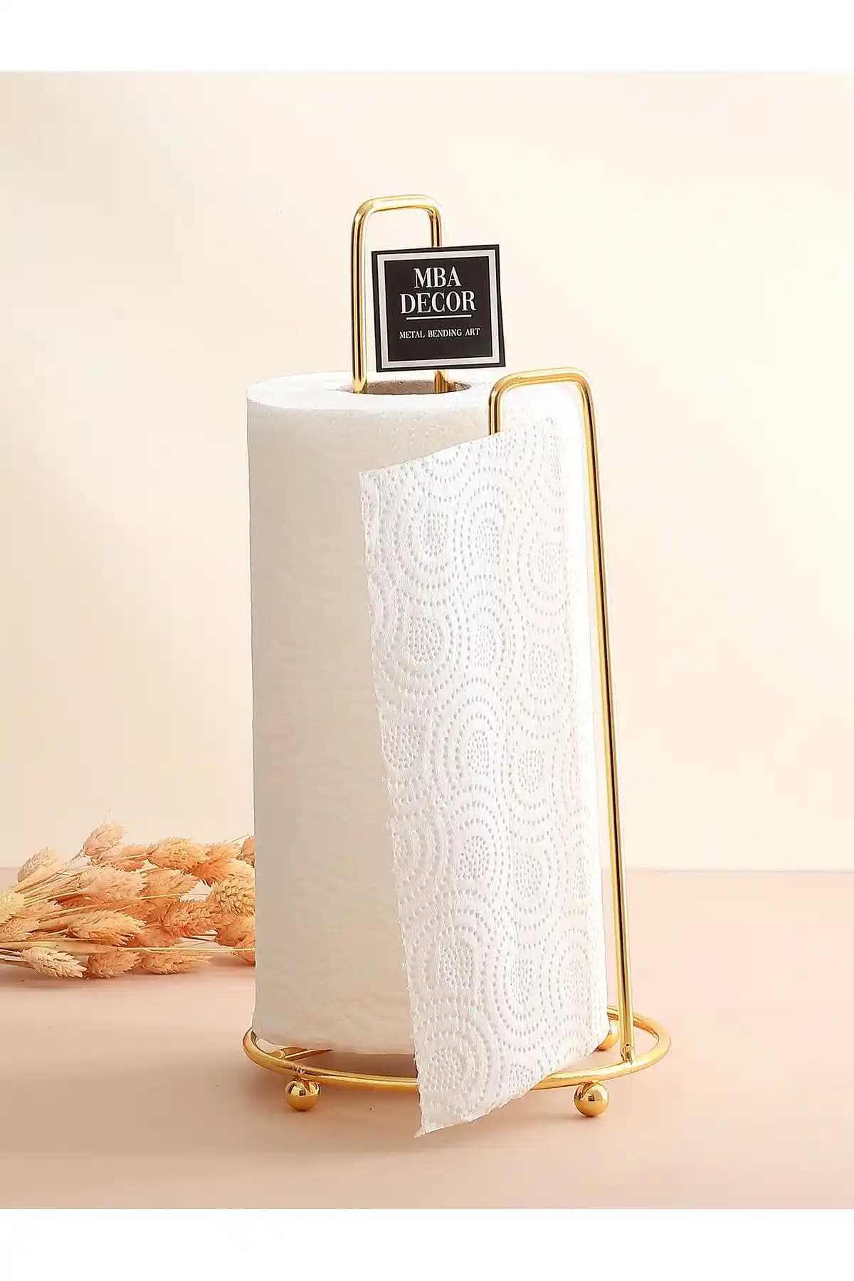 MBA Decor Metal Büküm Sanatı Altın Renkli Peçetelik Modern Mutfak Dekorasyonu İçin Şık Tasarım