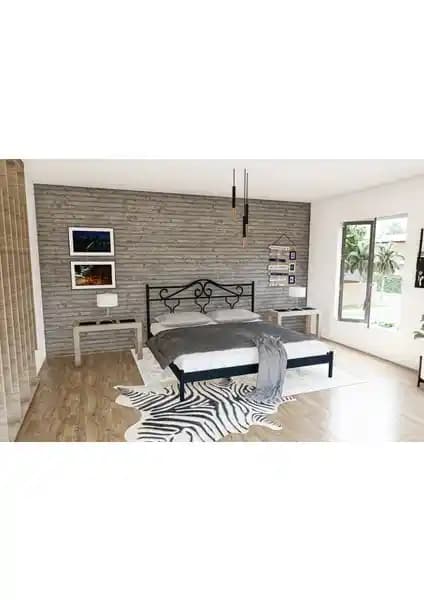 Metalia Gm 301 Gold Dublex Metal Karyola Siyah 160x200 Modern ve Dayanıklı Tasarım