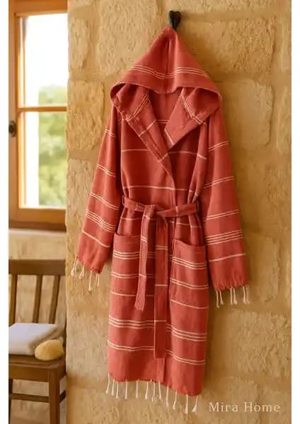 Mira Home Kapüşonlu Peştemal Bornoz: Doğal Pamuklu, Hızlı Kuruyan ve Konforlu Tasarım