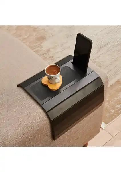 Mobitell Deri Tabanlı Telefon Tutacaklı Çok Amaçlı Koltuk Sehpası Modern Tasarım ve Dayanıklılık