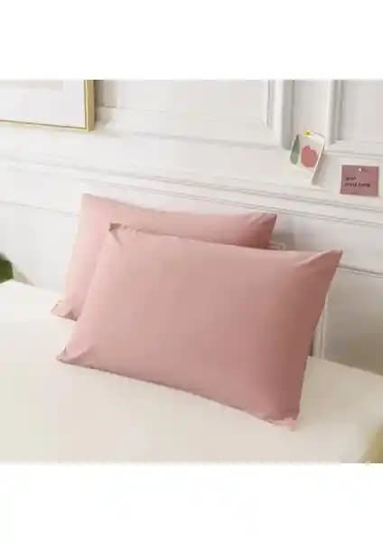 MODELHOME Pudra Renkli Pamuklu Kumaştan Kapaklı Yastık Kılıfı: Estetik ve Konfor Sunan Uzun Ömürlü Ürün