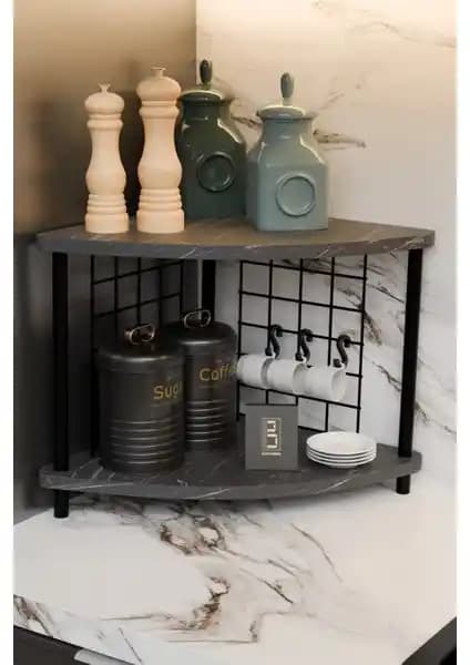 Modern Çok Amaçlı Metal Telli Kahve Köşesi Rafı Mutfak ve Diğer Alanlar İçin Şık Çözüm