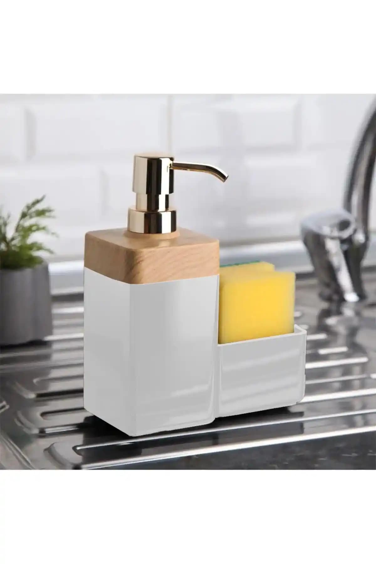 Modern ve Dayanıklı Beyaz Sıvı Sabunluk Mutfak ve Banyo Kullanımı İçin