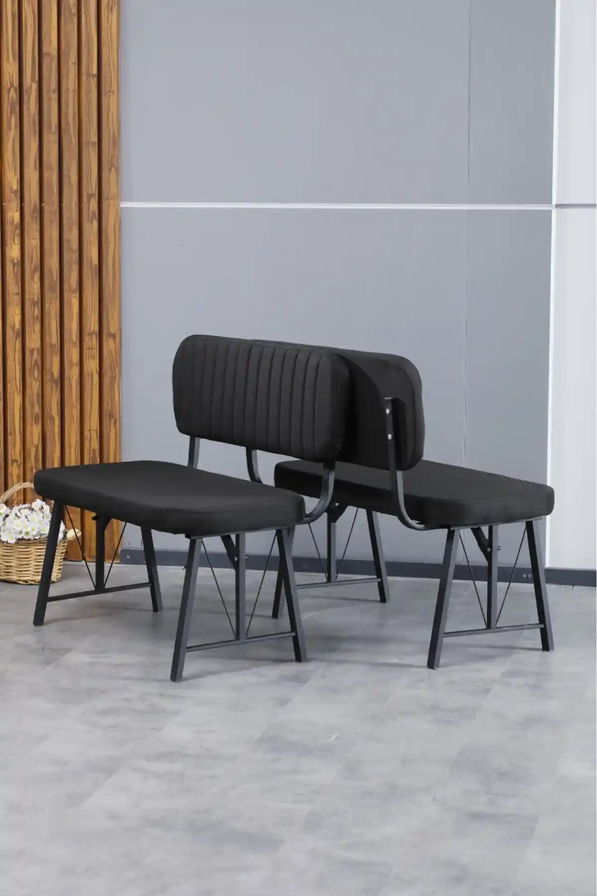 Mygusi Hayat Serisi Siyah Modern Bench ve Puf: Dayanıklı ve Şık Oturma Çözümleri