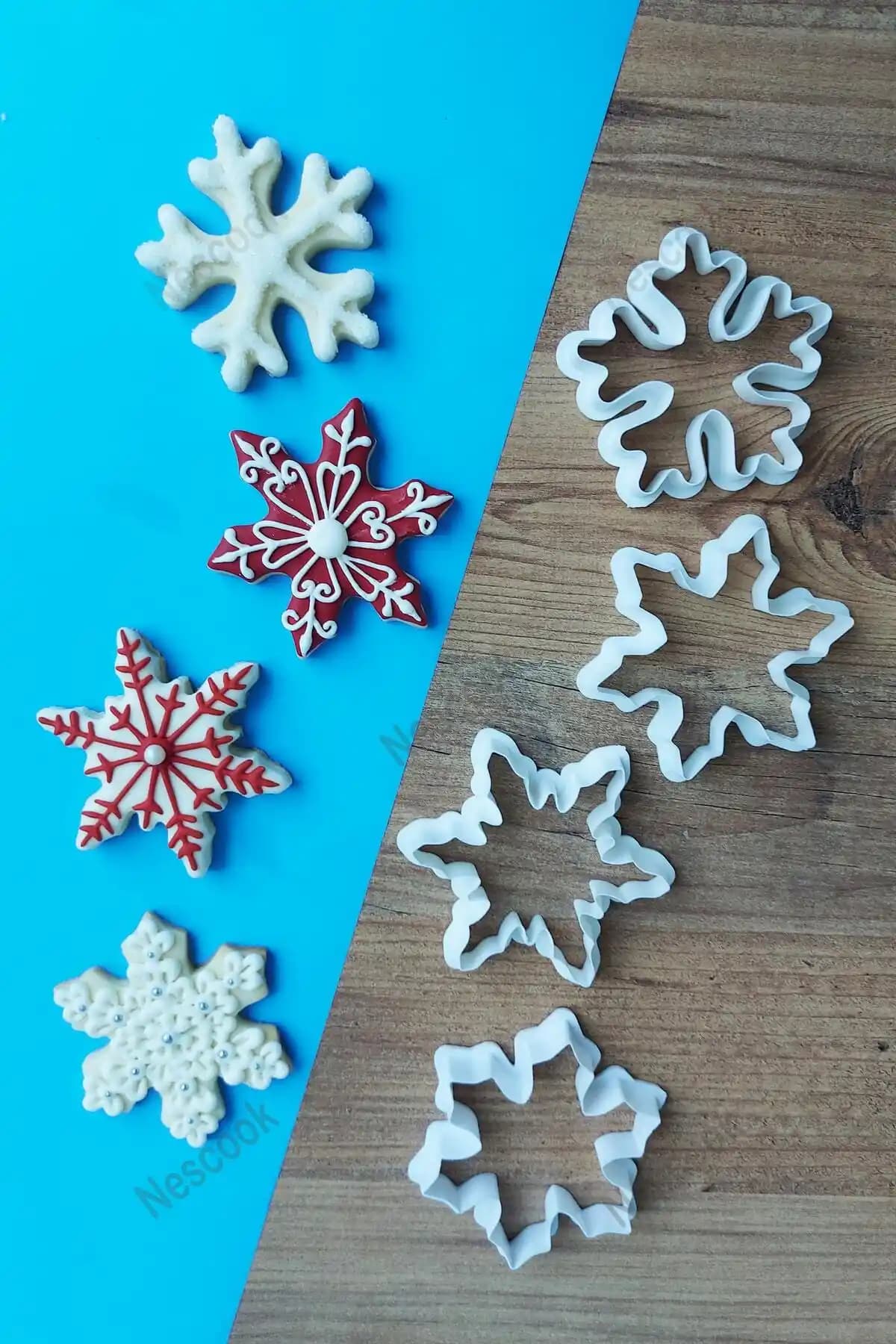 Nescook 4'lü Kar Tanesi Kurabiye Kalıbı Yılbaşı ve Özel Günler İçin Pratik Kullanım