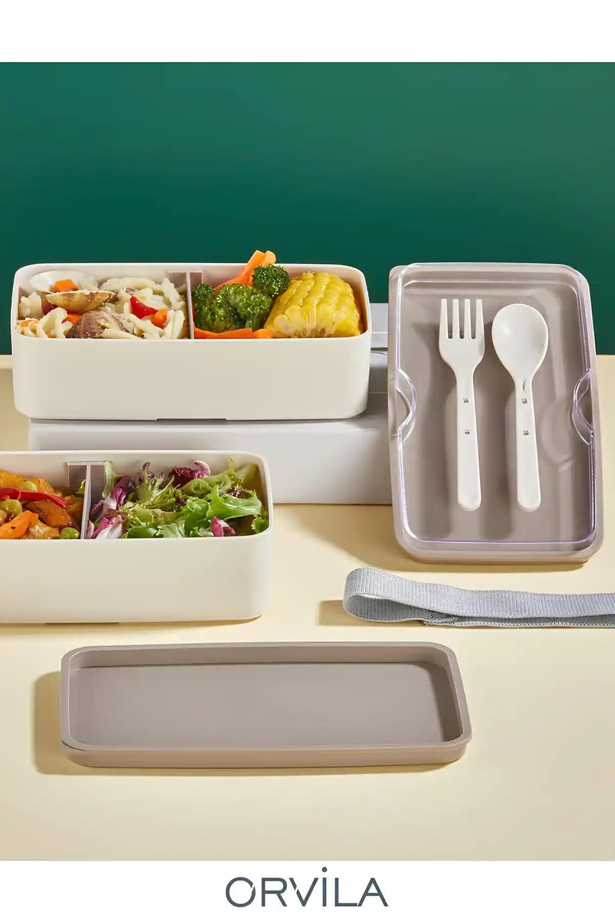 Orvila 2 Kat Yemek Saklama Kabı Seti Sağlam ve Çok Yönlü Kullanım İçin Uygun