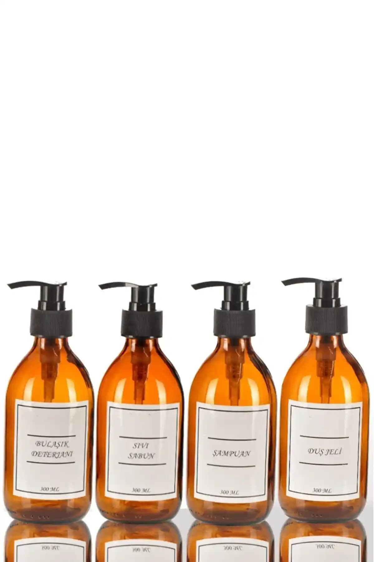 Özc Kitchens Lüx Amber Cam Şişe Seti: Şık ve Çok Amaçlı Temizlik Çözümü