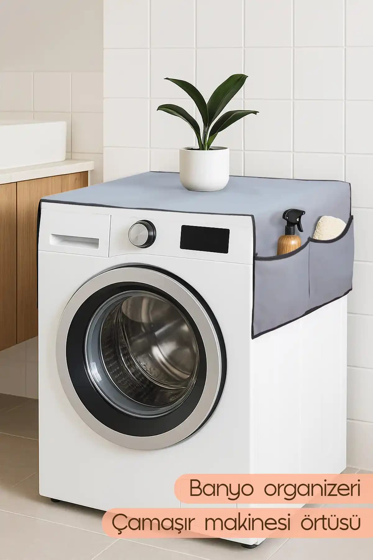 Palm Design Çok Amaçlı Çamaşır Makinesi ve Buzdolabı Örtüsü - Dayanıklı ve Pratik Ev Gereçleri
