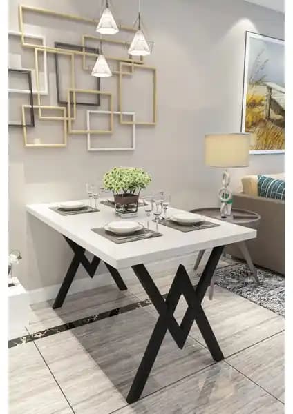Parla Mutfak Yemek Masası Beyaz Modern Tasarım ve Dayanıklılık Özellikleri
