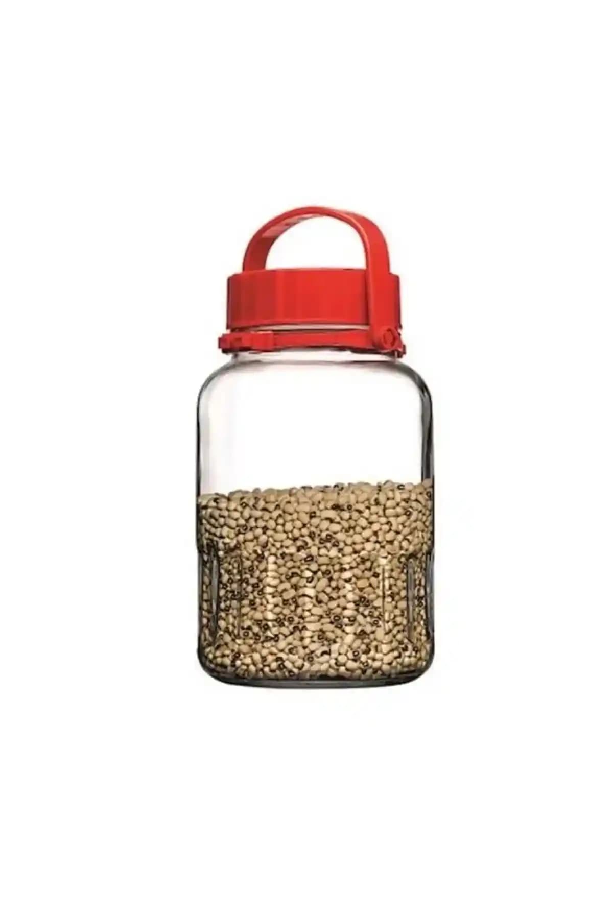 Paşabahçe 80009 Kırmızı Kapaklı Kavanoz 8 Lt Geniş Hacim ve Dayanıklılık Özelliğiyle