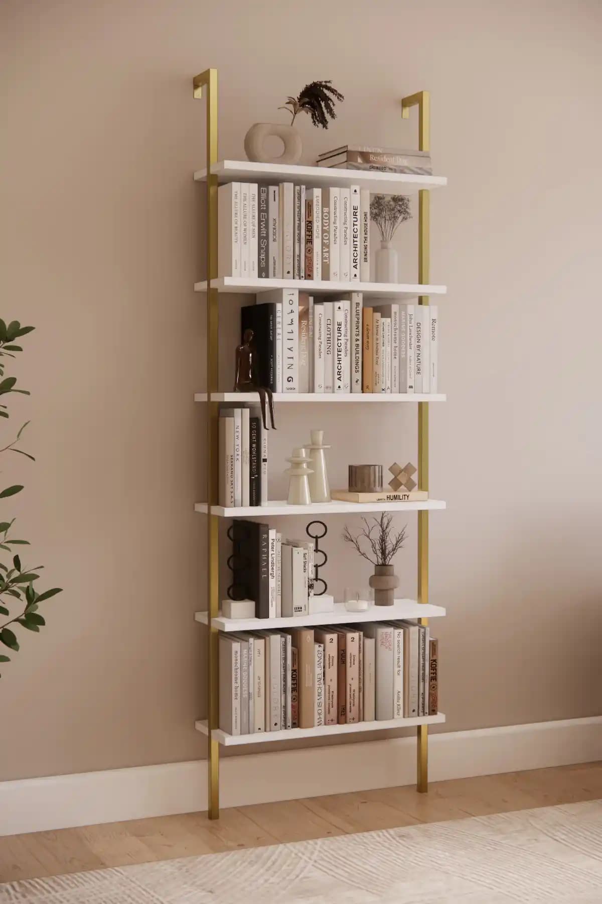 Phobia Gold Metal Kitaplık: Modern ve Şık Tasarımıyla Ev Dekorasyonunuza Zarif Dokunuş