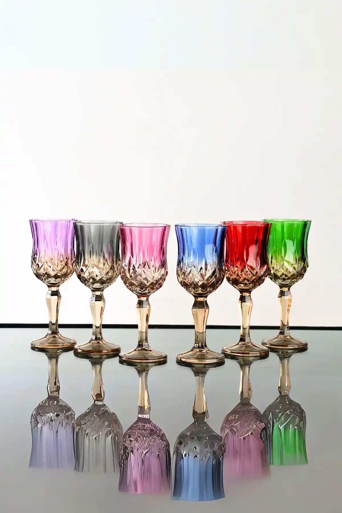 PLT Design Çift Renk Organik Boya 6'lı Kristal Ayaklı Bardak Seti Detaylı İnceleme