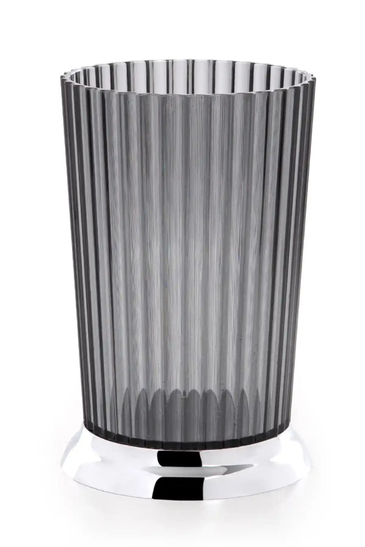 Prima Nova Nely Diş Fırçalık Şeffaf Siyah Modern ve Fonksiyonel Banyo Aksesuarı