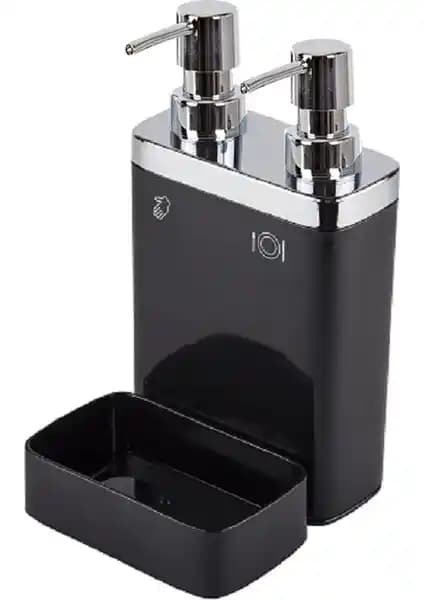Primanova Viva Ikili Siyah Sıvı Sabunluk Modern ve Dayanıklı Tasarım Özellikleri