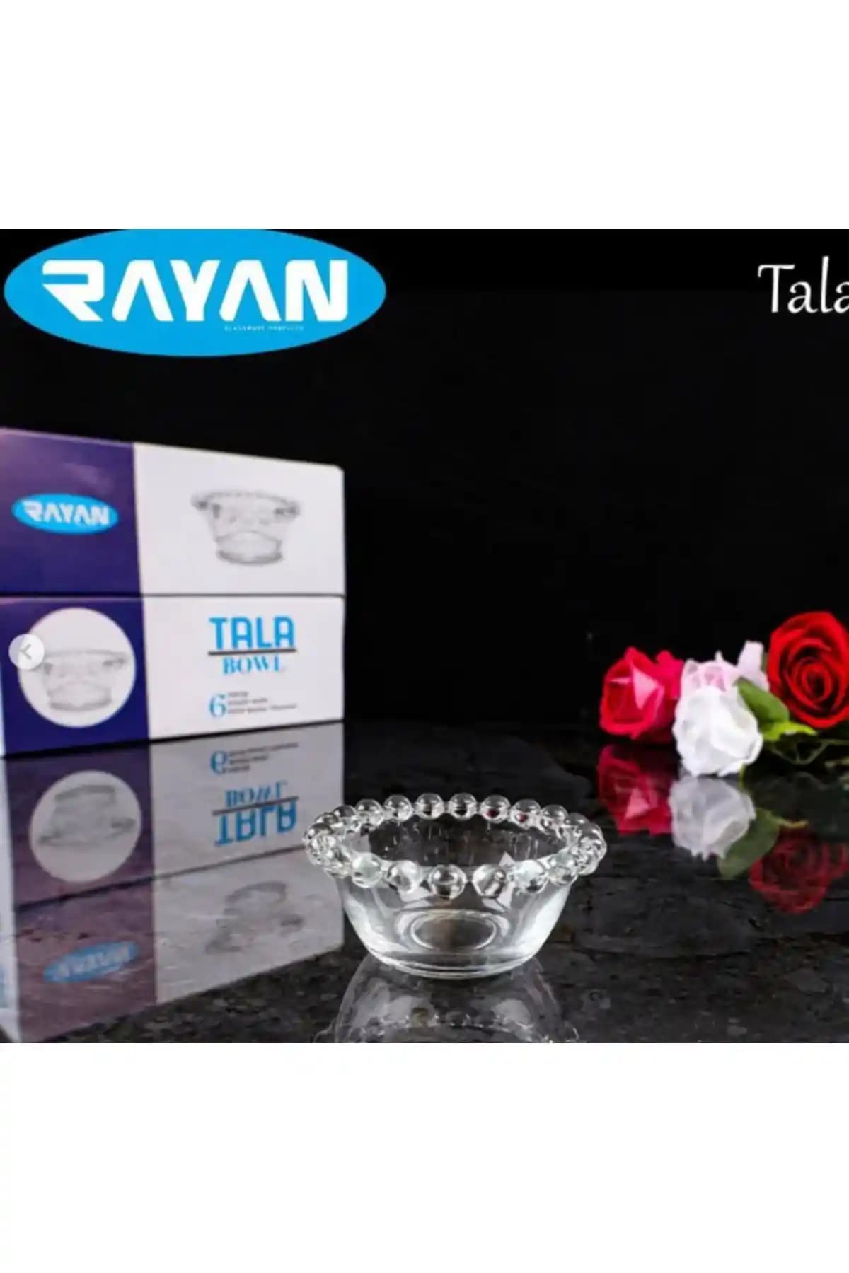 Rayan Tala Bowl Cam Reçellik 6'lı Boncuklu Set Estetik ve Dayanıklı Tasarım