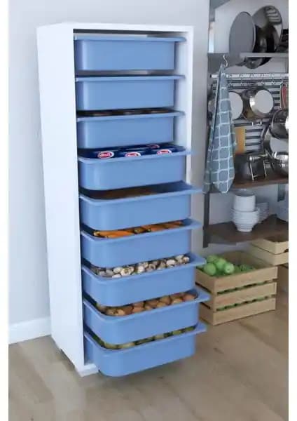 Remaks Çok Amaçlı Modern Mutfak Dolabı 9 Sepetli Dayanıklı ve Şık Tasarım