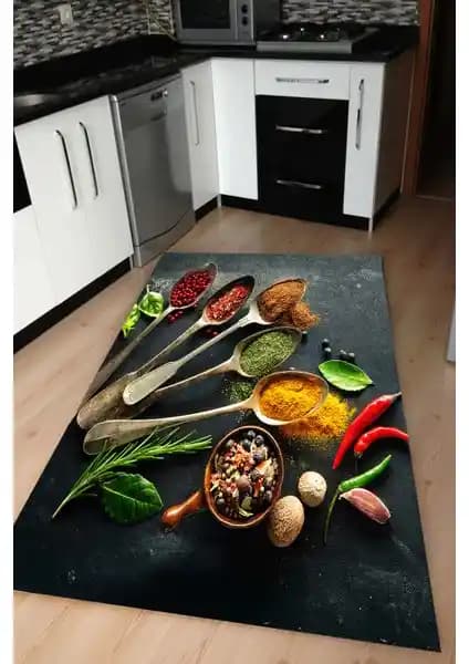 Resmiro Kaymaz Taban Yıkanabilir Mutfak Halısı: Estetik ve Fonksiyonellik Bir Arada