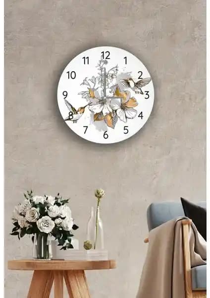 Saban Çap 27cm Altın Kuş Dekoratif Cam Duvar Saati Şık ve Dayanıklı Tasarım Özellikleri